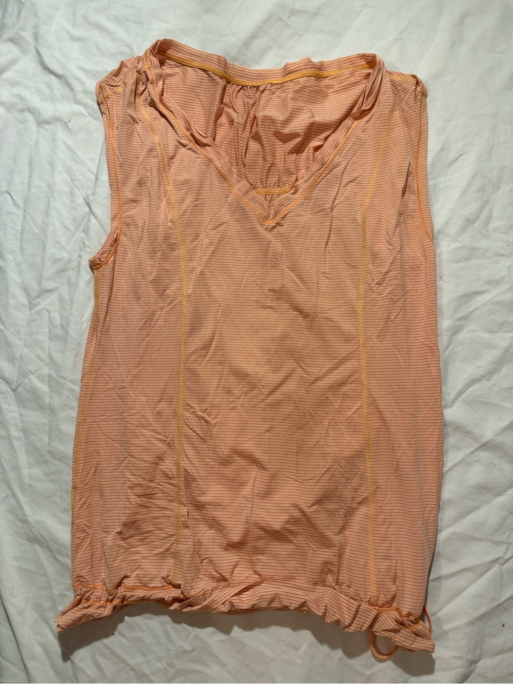 Lululemon Peach Sleeveless V-Neck Athletic Top